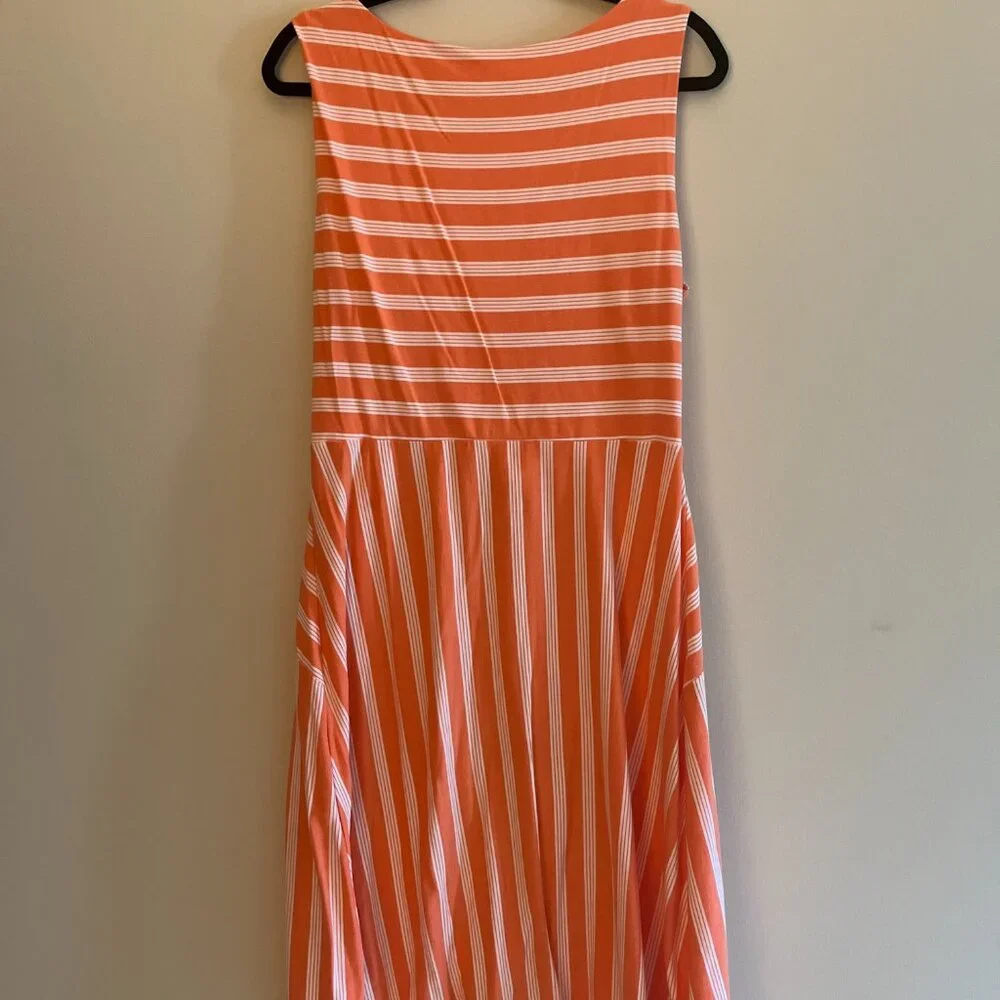 Lands' End Women's Cotton Modal Boatneck Twist Dress - Picture 4 of 5